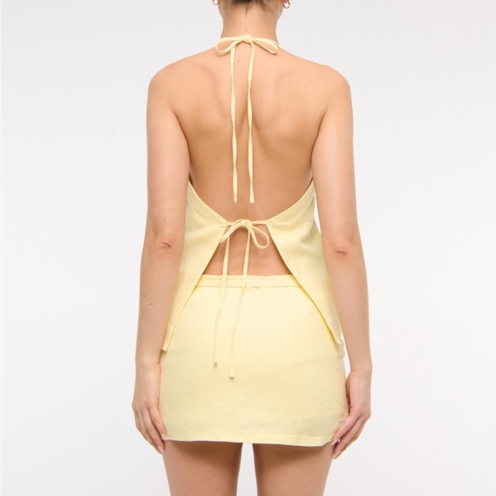 Abercrombie and fitch yellow linen skort - Picture 15 of 16